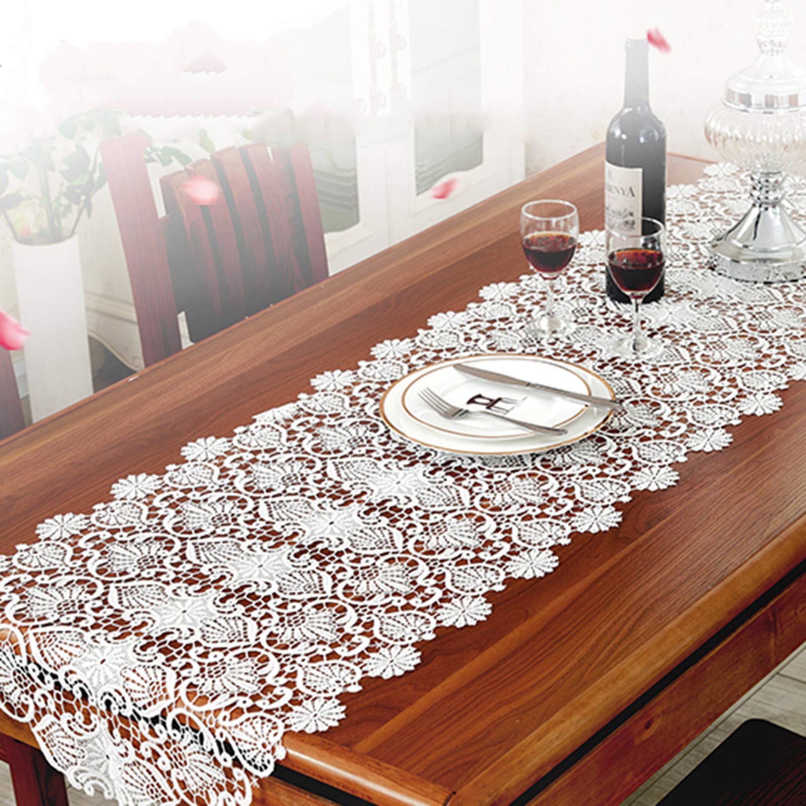 Runner Da Tavola In Pizzo Bianco 35x120 Cm – MforStyle