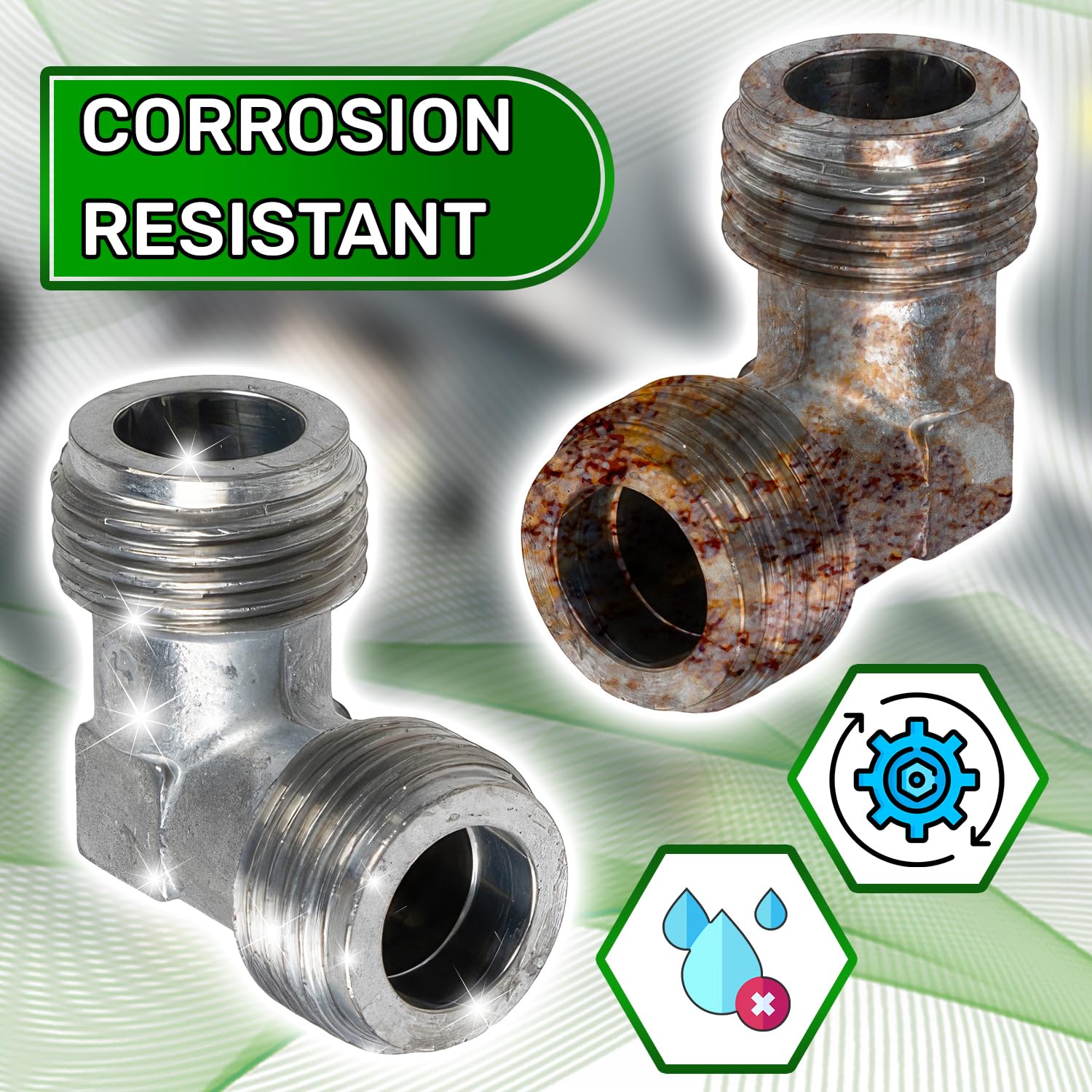Codo de 90° Conexión Gas 1/2" Macho/Macho Tope Junta - ONIX TECH