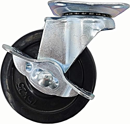 FixtureDisplays Rueda de poliuretano de 3 pulgadas con capacidad de 110 libras, placa superior de metal, rotación de 360 grados, rueda giratoria