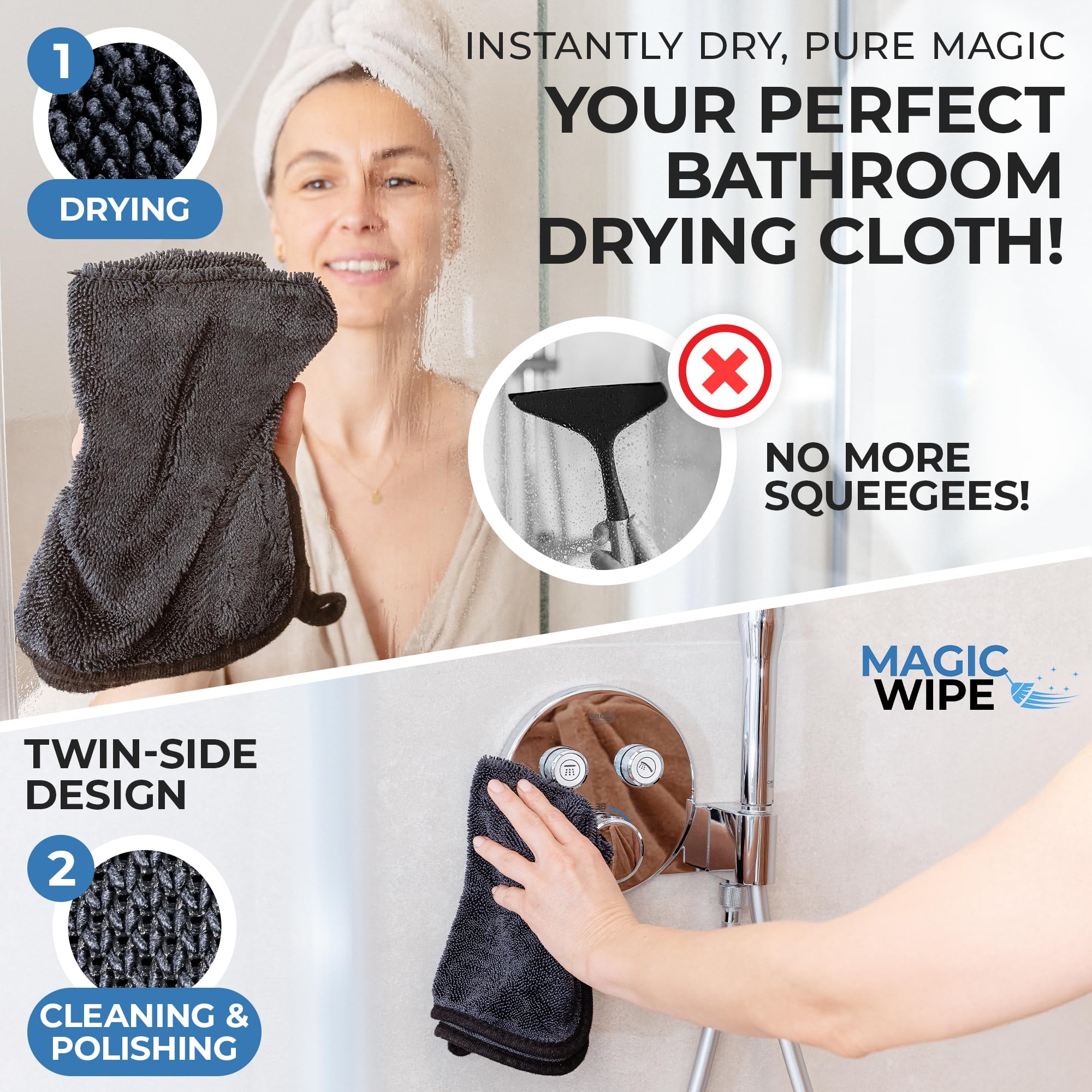 MagicWipe® Microfibre Cloth, 6 Pack 30 x 40cm Dual Sided Cleaning Cloth - Image 3