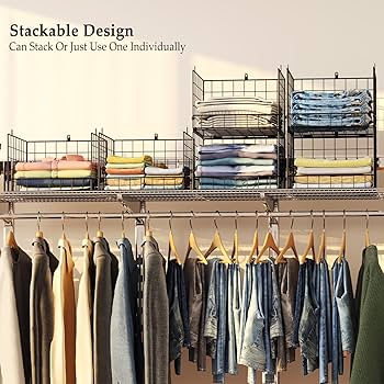 Amazon｜4段クローゼットオーガナイザーと衣類用収納棚、4個パック