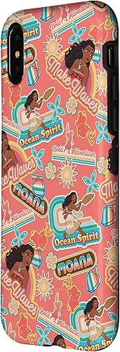 Miniatura 8 de Funda de coral con estampado retro para iPhone 14 Plus Disney Princess Moana Make Waves