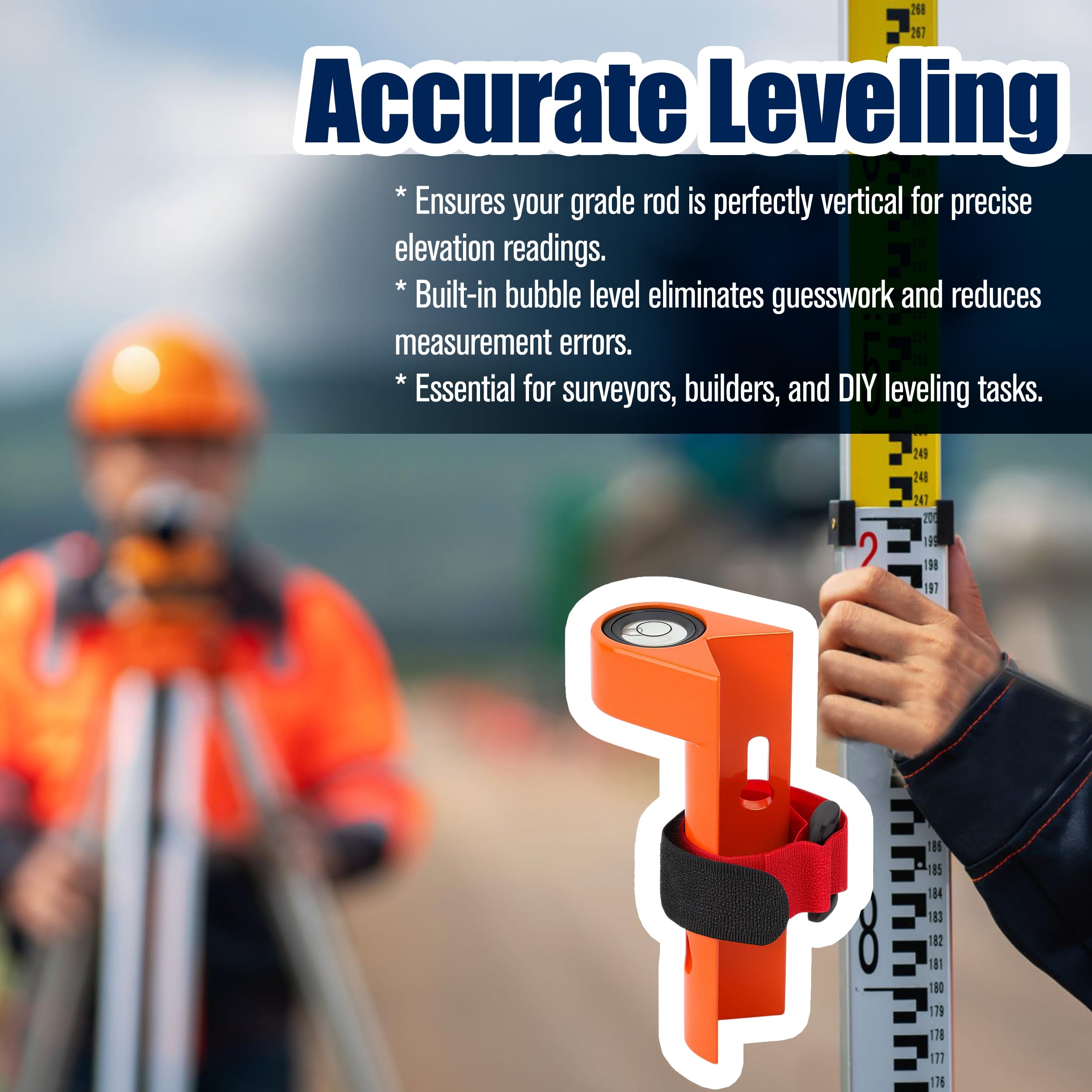 Adjustable Grade Rod Level - Orange & Accurate -8