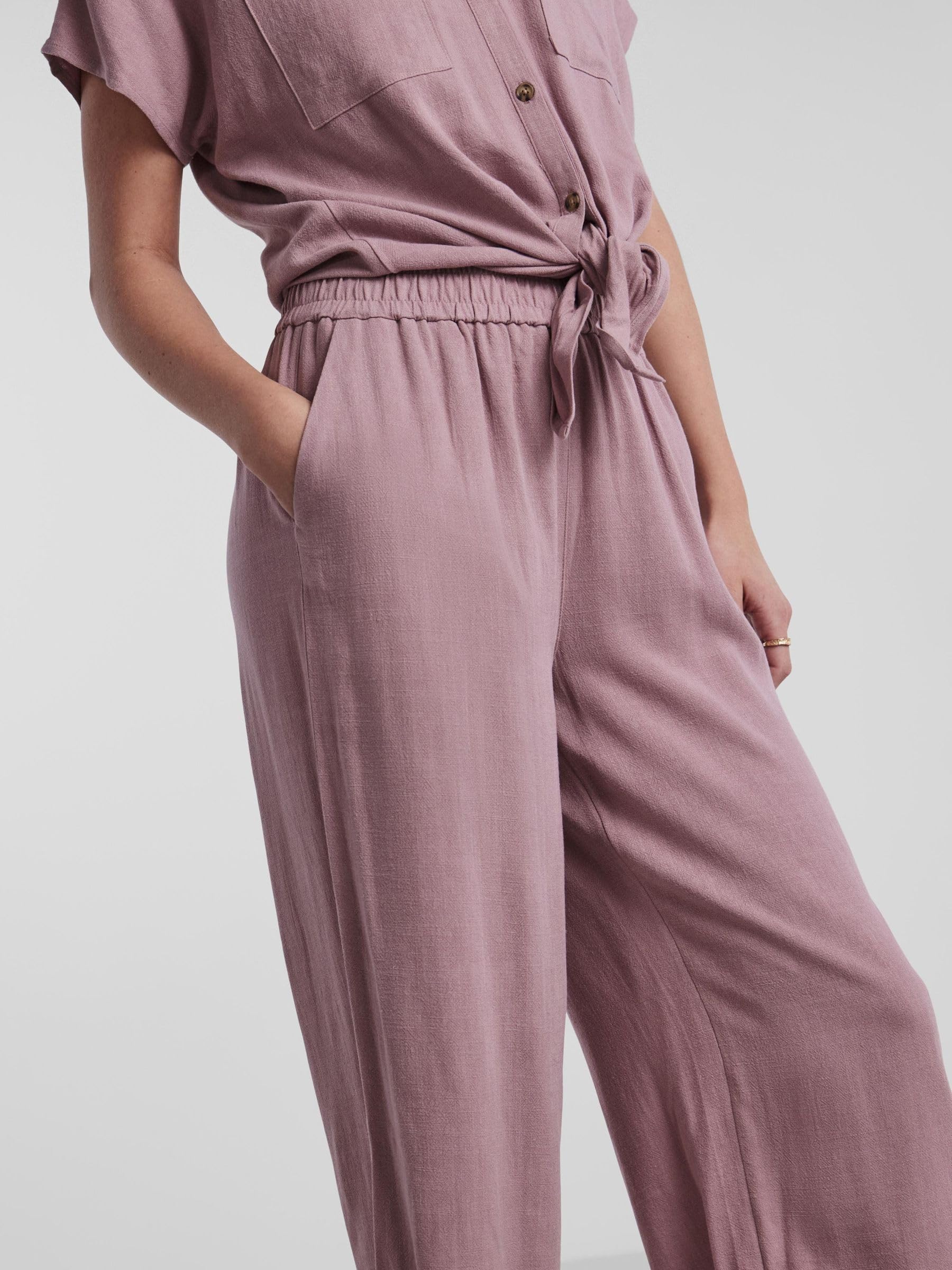 PIECES Pcvinsty Hw Linen Culotte Noos - culotte Kobiety