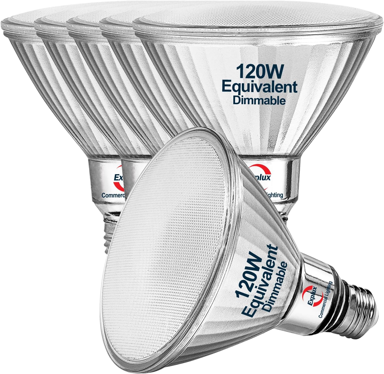 Explux Commercial-Grade LED PAR38, 120W Equivalent, 1350 Lumens, 40000 Hours, Classic Full Glass Flood Light Bulbs, Dimmable, Waterproof & Anti-Ageing, Soft White 2700K Spotlight, 6-Pack