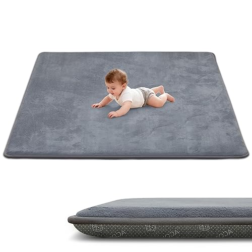 ACOMOPACK Tapete de juego para bebé de 1.3 pulgadas de grosor para piso, 59 x 71, tapete de espuma viscoelástica grande repelente al agua y