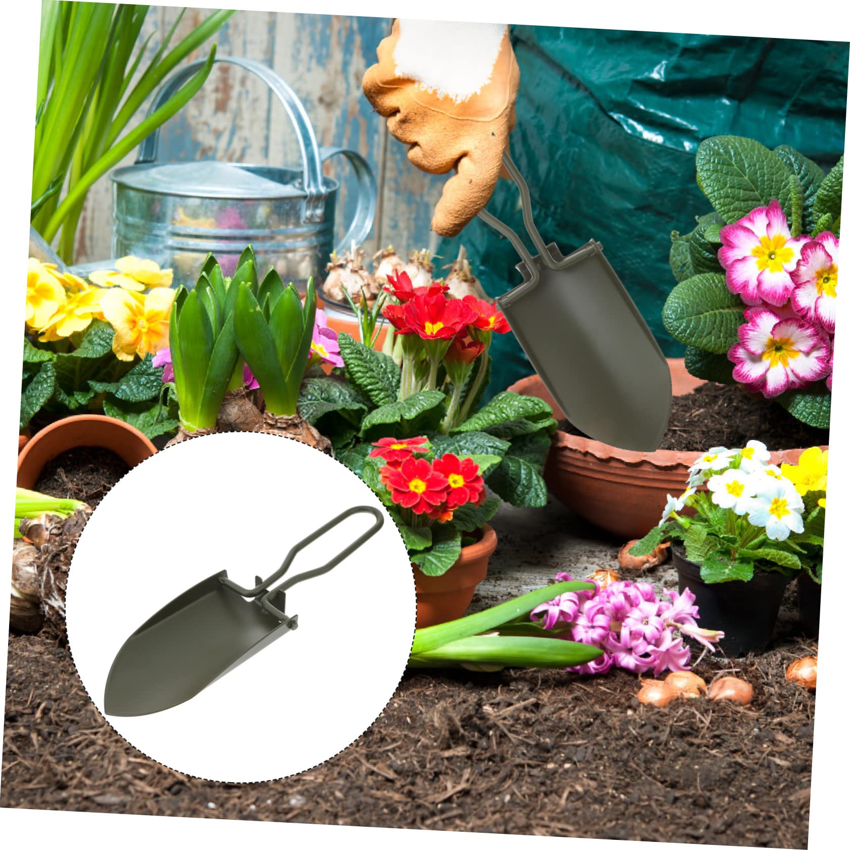 BESPORTBLE 5 Pz Pala da Giardinaggio Vanga Pala per Scavare Pala da Campeggio Pieghevole Cazzuola da Giardino Resistente Giardinaggio Pieghevole Piantare Mini Army Green Acciaio Inossidabile