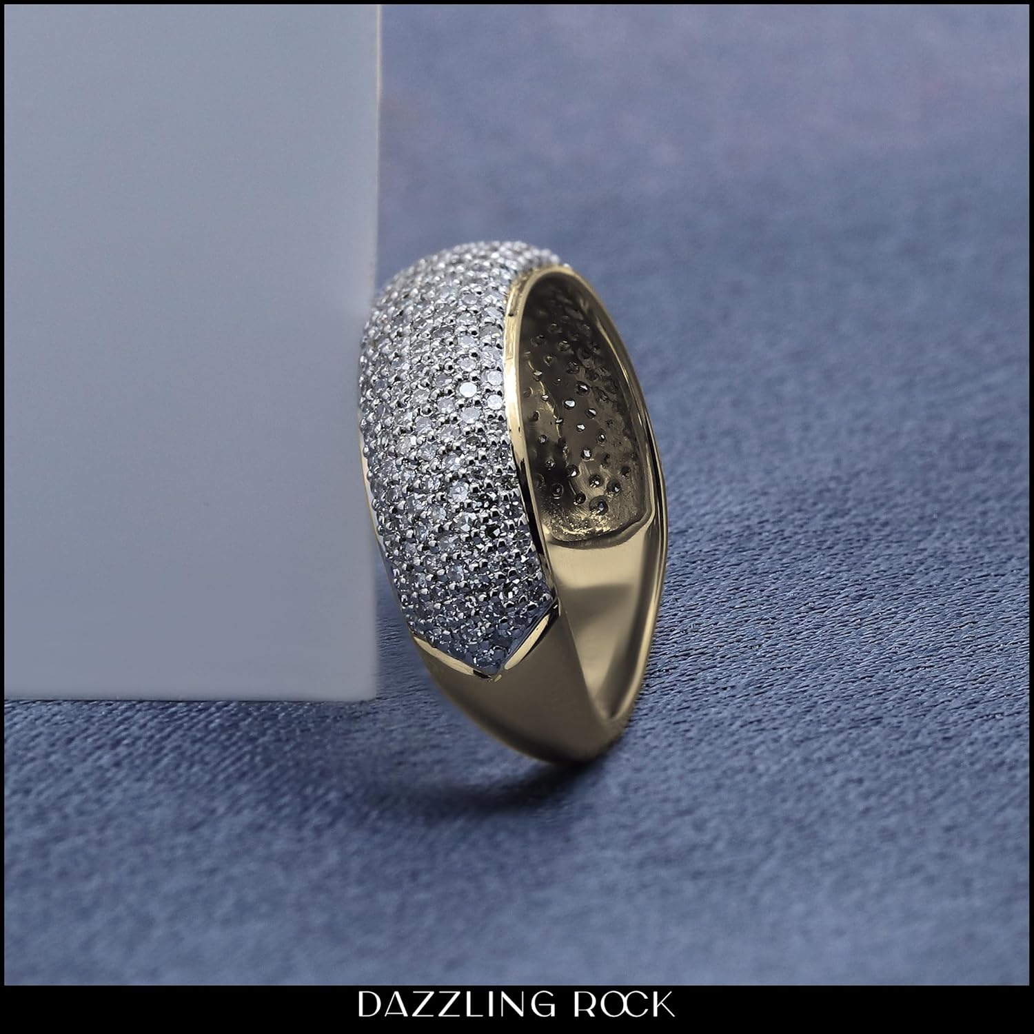 Dazzlingrock Collection Valentine's Day Gift 0.90 Ctw 14k Solid Gold Round Diamond Anniversary Wedding Band Ring - Image 3