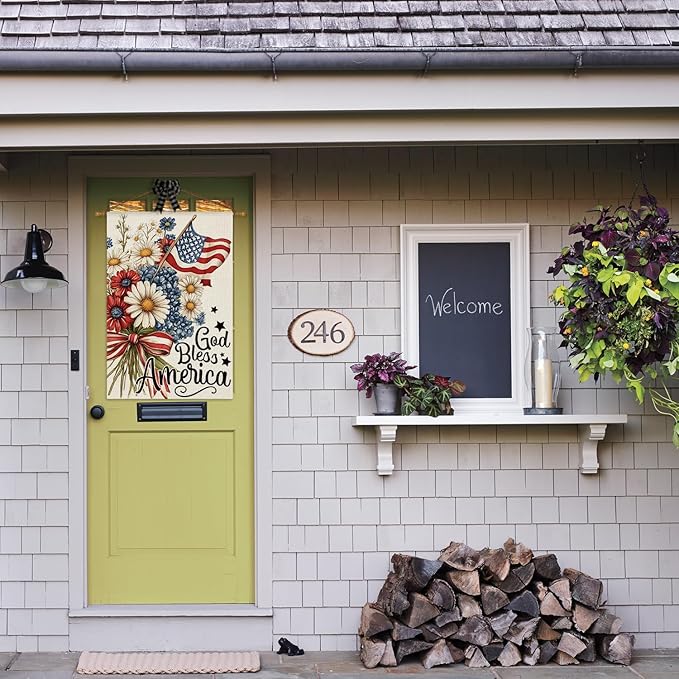 Bandera Patriótica 4 de Julio Floral AVOIN colorlife 28x40 Pulgadas Doble Cara miniatura 5