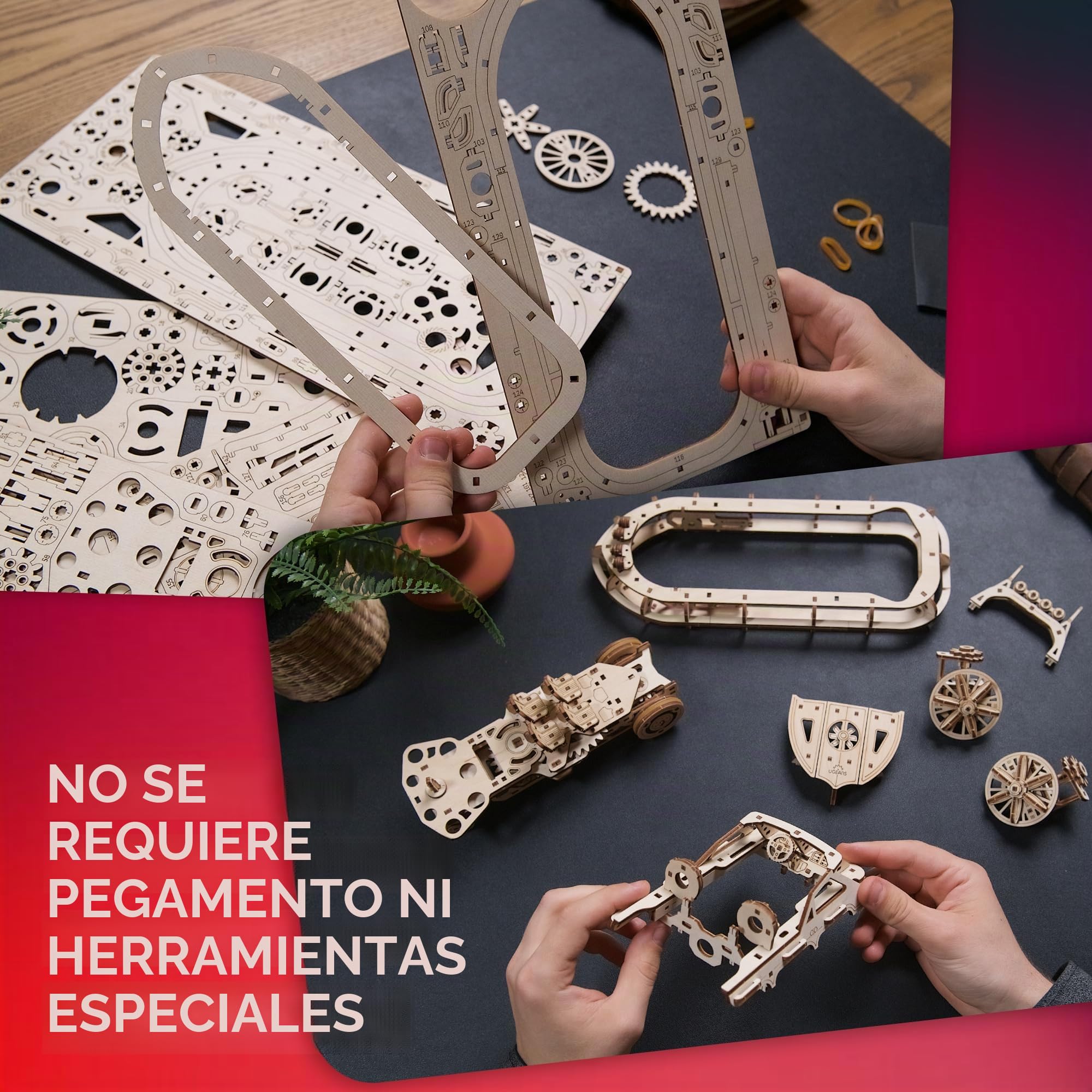 UGEARS Hovercraft de Rescate - Maquetas para Construir Adultos - Puzzle 3D Madera Aerodeslizador - Maqueta Barco Madera Mecánica con Detalles Realistas - Ideal para Amantes de Maquetas y Puzzles 3D