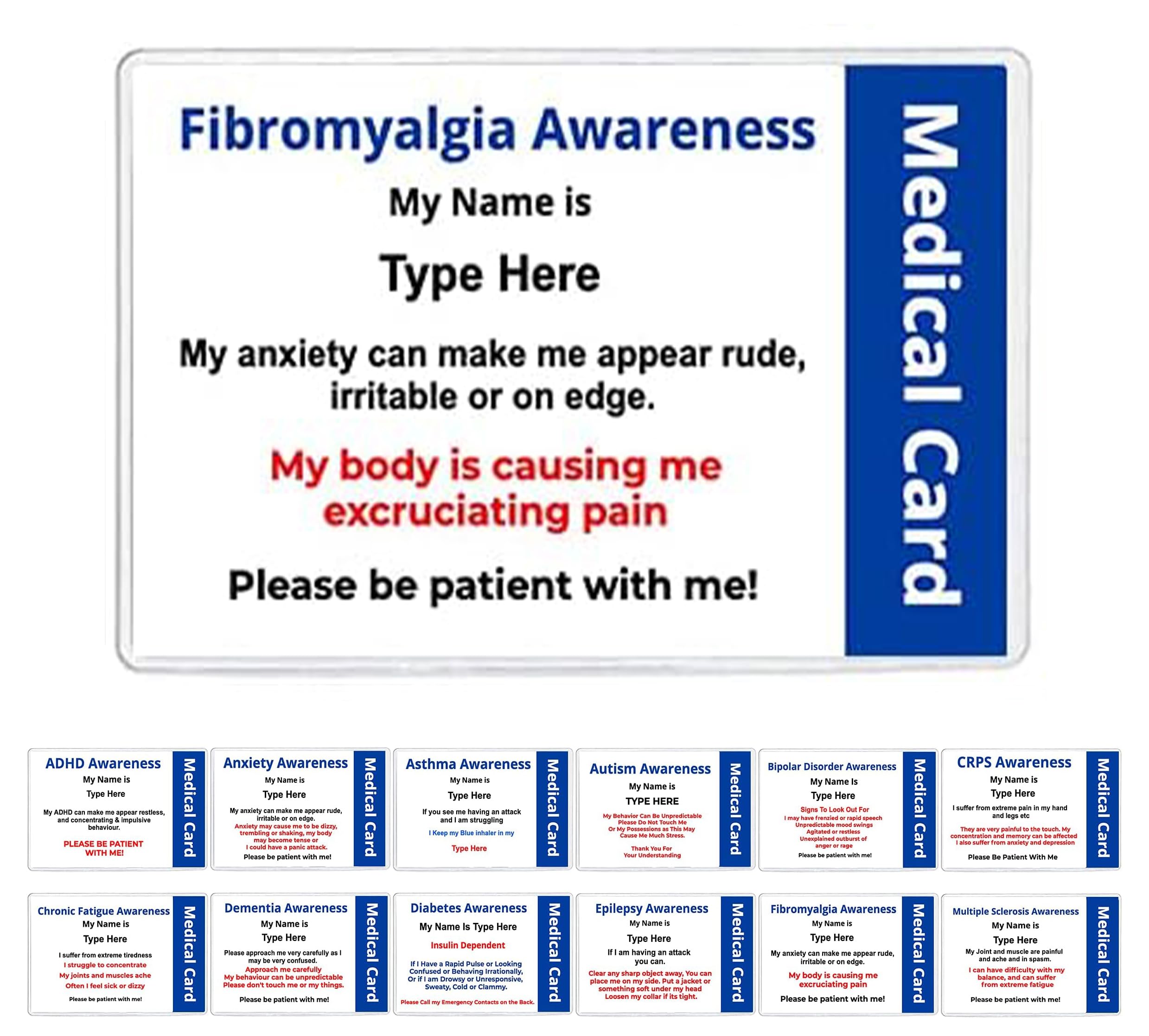 Quantum Leap Fibromyalgia Hidden Disability AwarenessIdentity Card for Disabilities (Fibromyalgia ID Card) Personalised with Your Name & Emergency Contact Details