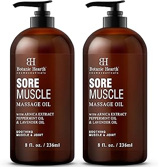 Botanic Hearth Massage Oil |Refreshing, Relaxing Massage Oils for Muscle Relaxing & Joint Comfort | Made with Natural Oils | for All Skin Types, for Men & Women | Soremuscle Oil 8 Fl Oz (2 Pk)