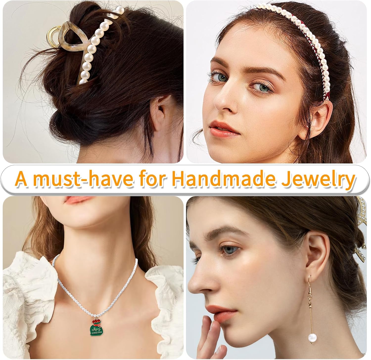 80pcs Black 14mm Pearl Beads with Hole Round Pearls for Crafting Loose Pearl Beads for Jewelry Making Fake Pearls Bead for Bracelets Necklaces Earrings Key Chains Accessories DIY - Image 5