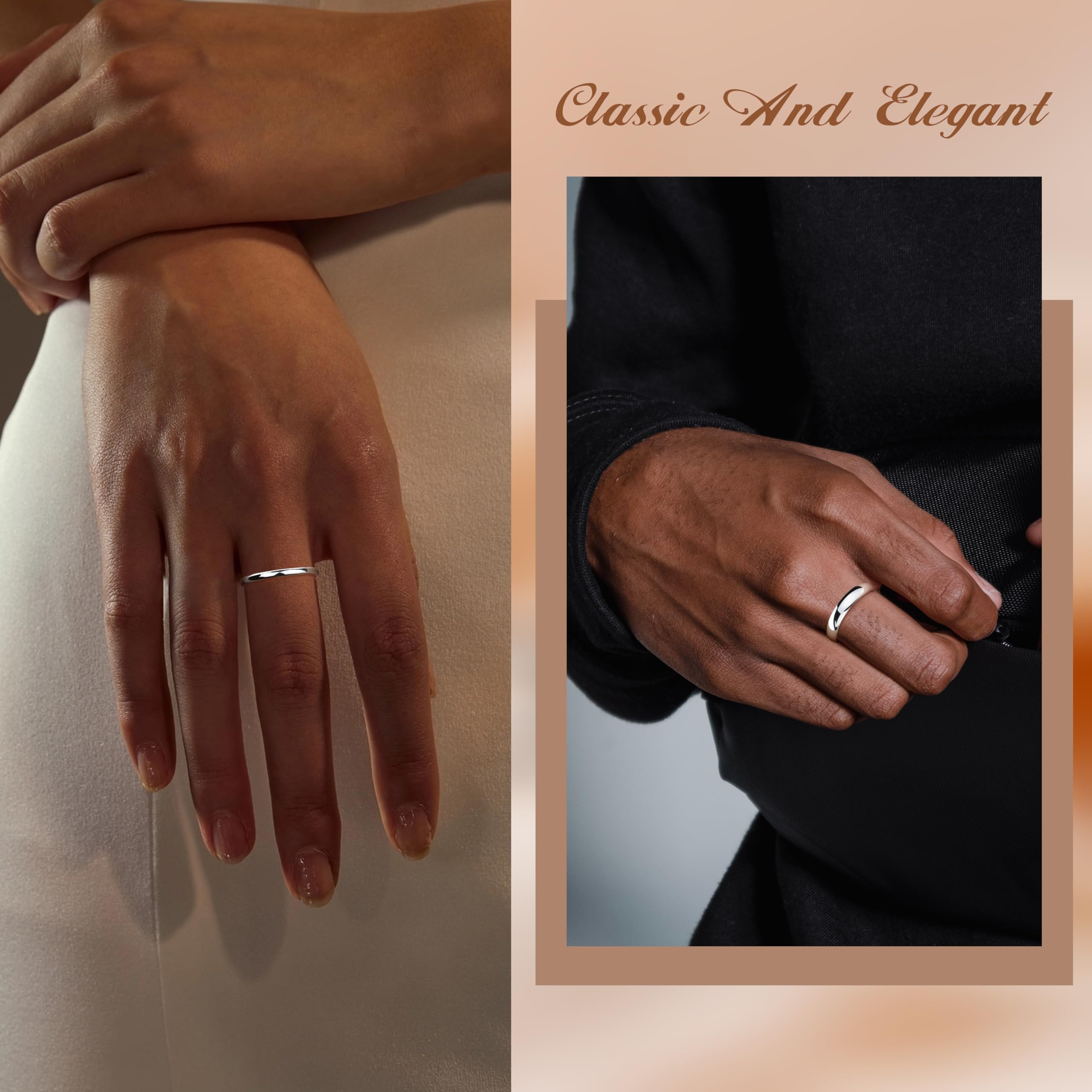 Diamday Anello Argento 925 per Donna Uomo - Fedine Fidanzamento Semplice Ferma Mignolo - FEDI Nuziali Anniversario Gioielli Regali - Größe 12-24 2/4MM