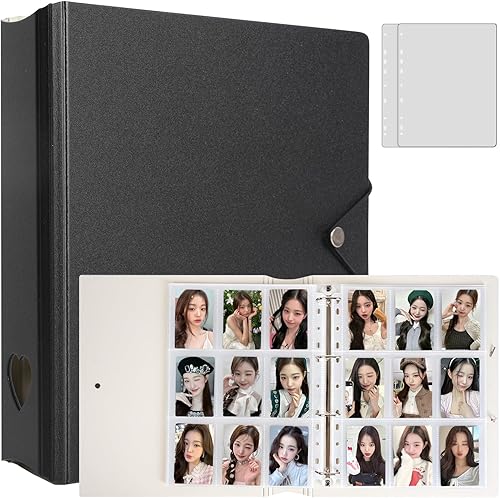 Carpeta minimalista A4 para tarjetas fotográficas con 25 páginas, 9 bolsillos interiores de un solo lado y 2 divisores sin ácidos con 225 bolsillos