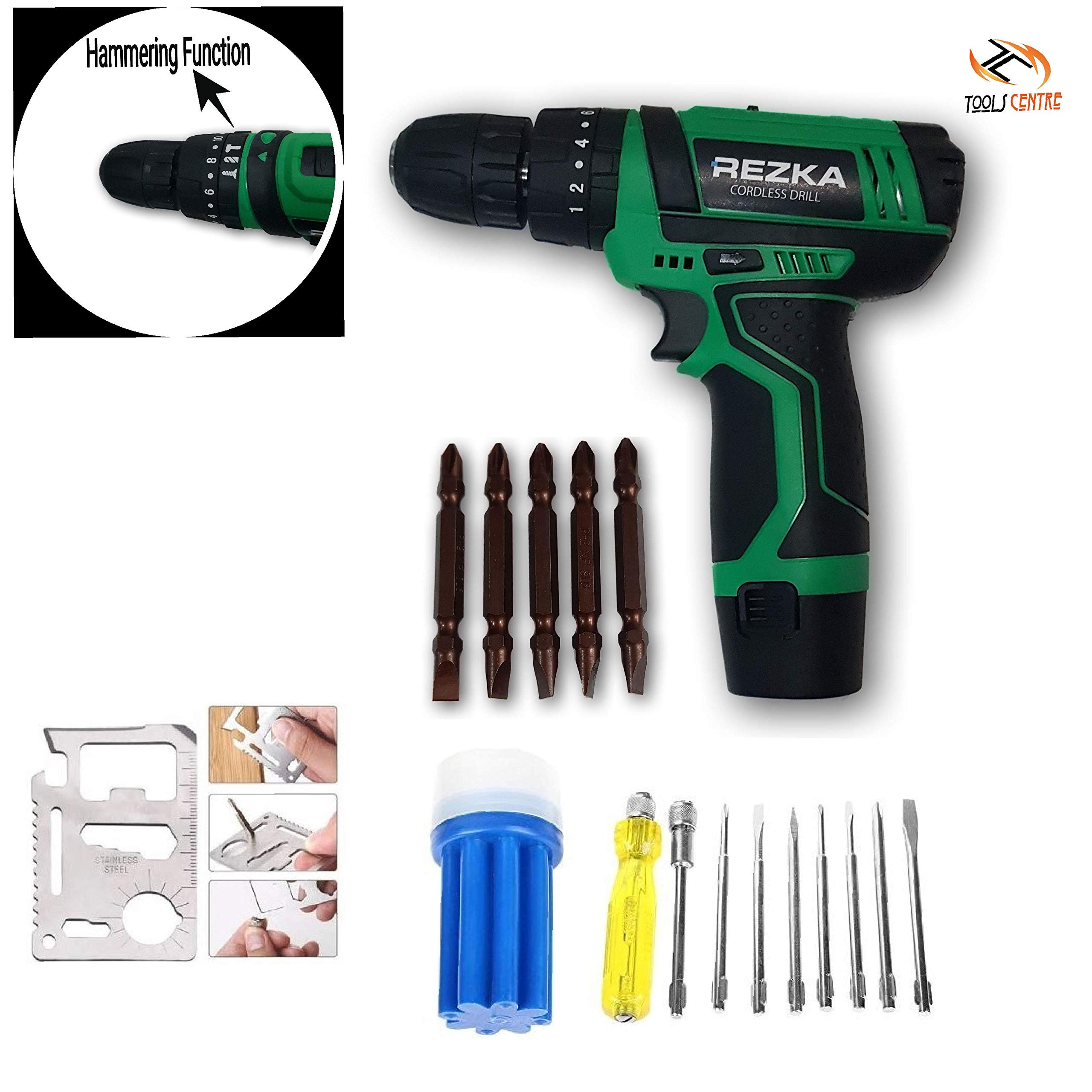 Buy Krost Cordless Screwdriver Cum Hammer Drill Machine Set And Bits