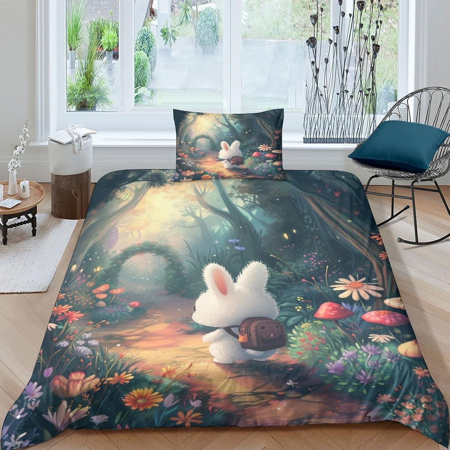 Euxclxcl Easter Bunny Bed Set for Children Adults Girls Chic Easter
