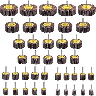40Pcs 1/4" Shank Abrasive Flap Wheel Sander Set 80 Grit Aluminum Oxide Cylindrical Shape Sanding Wheel for Removing and Polishing（8 Sizes）