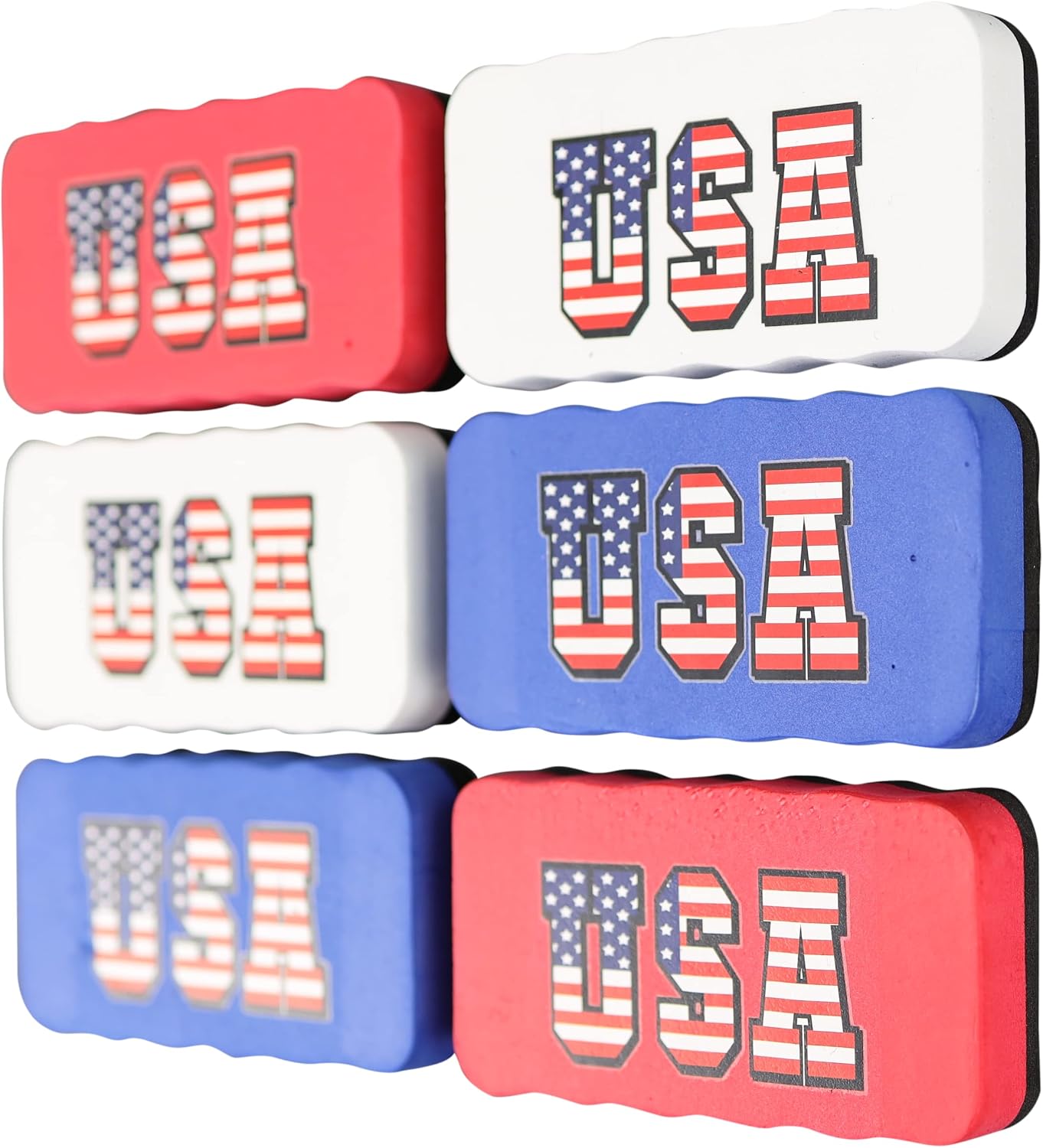 Iconikal Magnetic Dry Erase Board Erasers 6-Pack Colorful USA