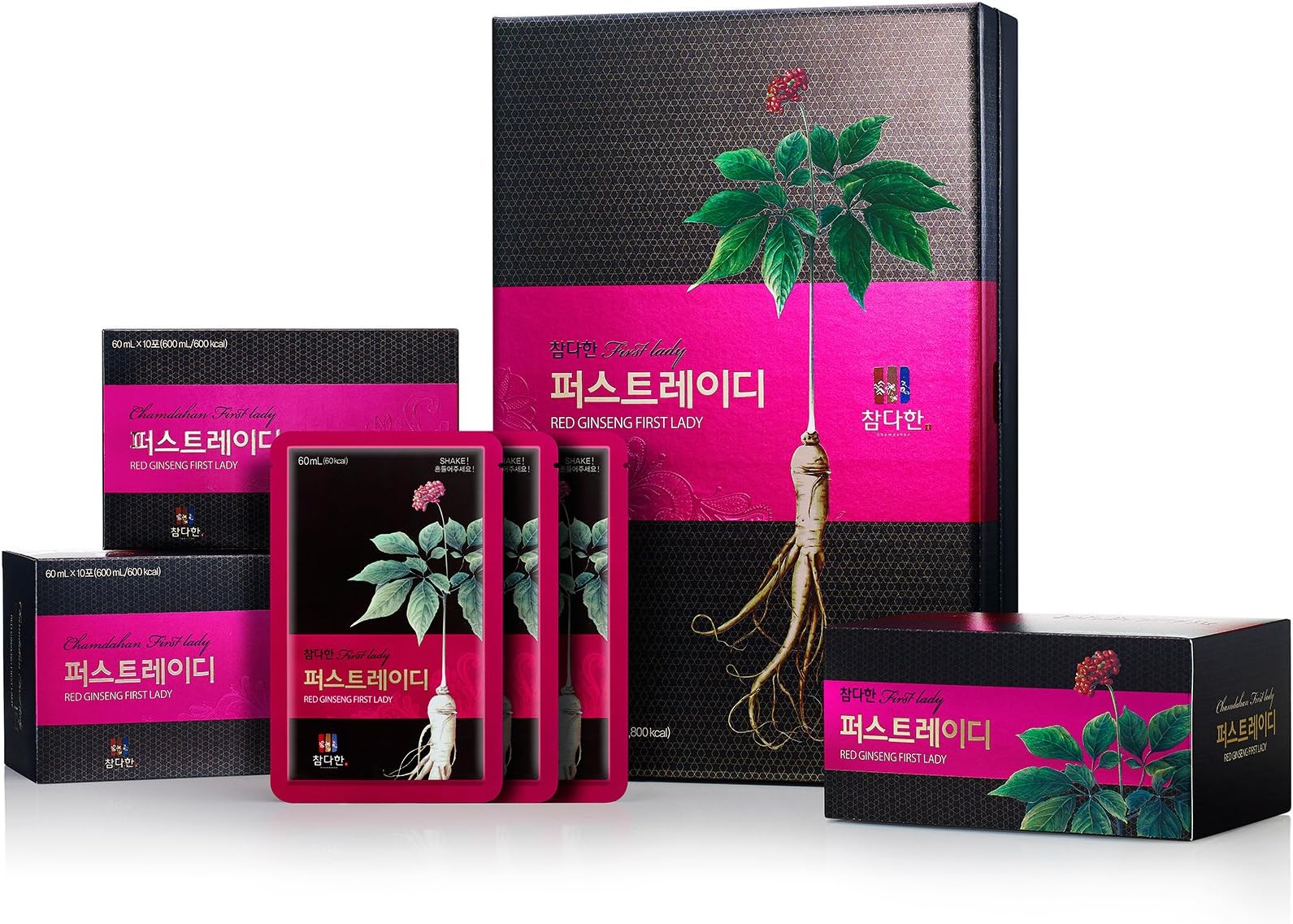 Chamdahan Korean Whole Red Ginseng Tonic First Lady (60ml x 30pouches) 1Day Ginsenoside 29mg - Boost The Immune System, Promotes Healthy Blood Circulation, Skincare, Anti-Aging, Fights Fatigue