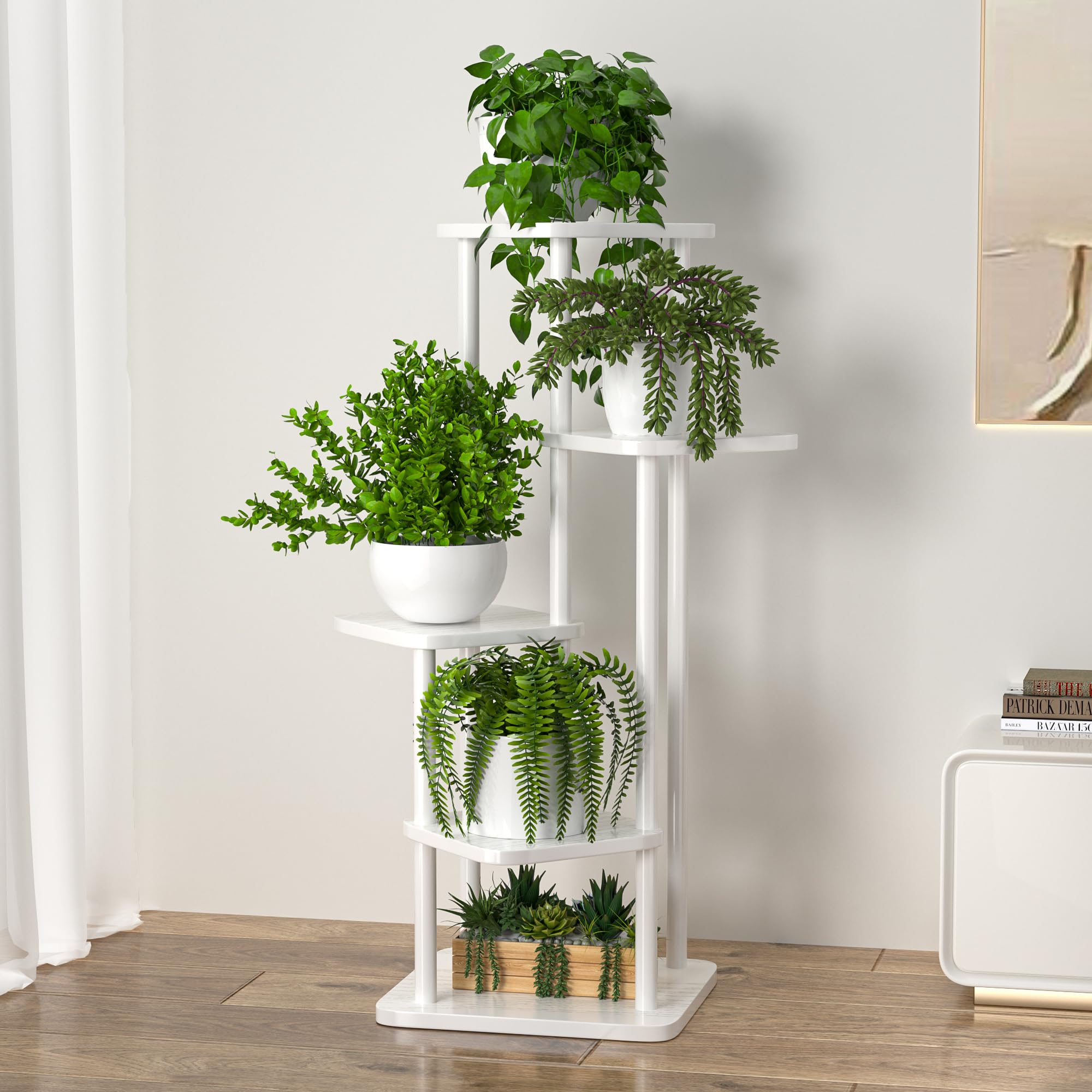 Plant Stand Indoor Tall Metal Corner Shelf for Multiple Plants Plant Shelf Suitable for Garden Balcony, Living Room