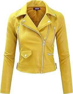 yellow suede biker jacket