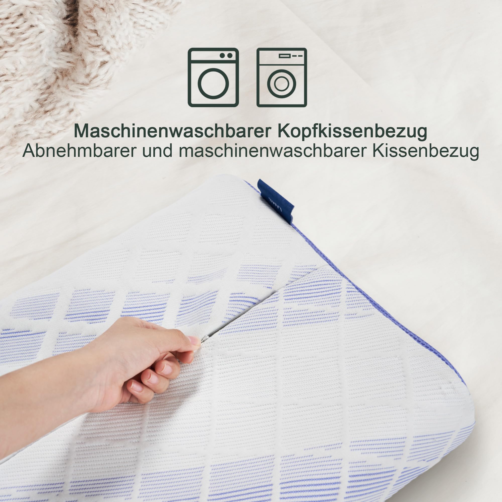 LAMB Memory Foam Nackenstützkissen Höheneinstellbar Ergonomisches Seitenschläferkissen Antischnarchkissen