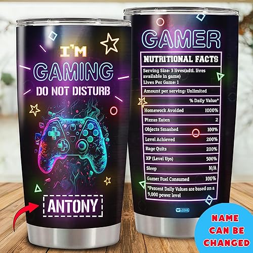 Vista 72 de WAZONE Vaso de café personalizado con nombre personalizado, taza de viaje de acero inoxidable con aislamiento de 20 onzas, 30 onzas, regalos