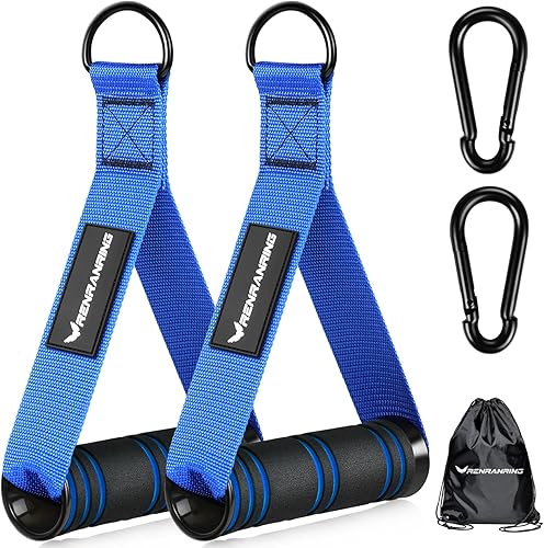 RENRANRING Manijas de ejercicio de gimnasio, accesorios de mango de repuesto para poleas de máquina de cable, banda de resistencia y entrenador de