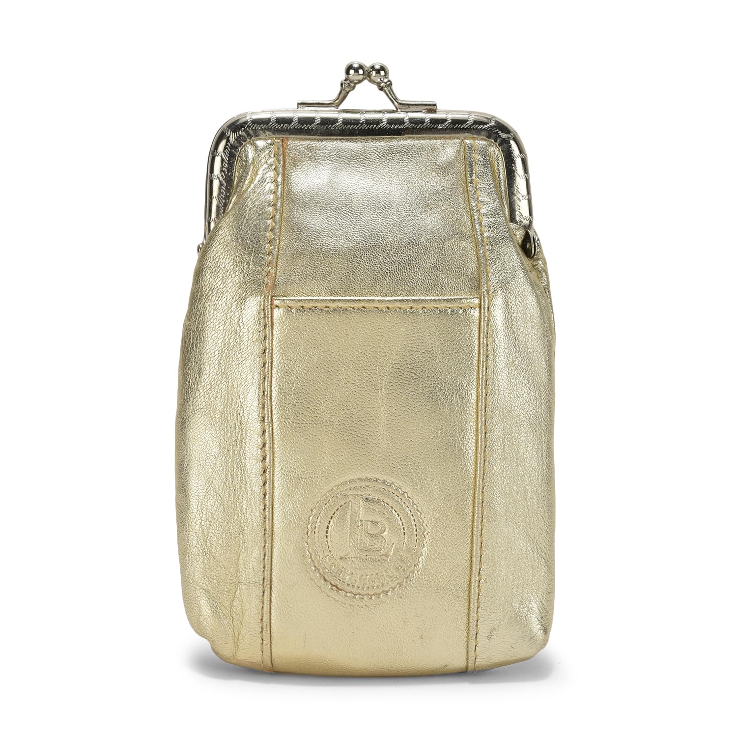 LB LEATHERBOSS Genuine Leather Cigarette Case Pack Holder Regular or 100's Lighter Pocket, Gold