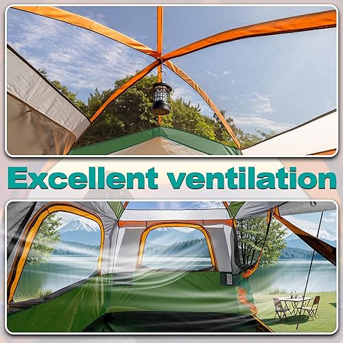 Miniatura 6 de SUV Tent for Camping,Waterproof PU2000mm, Fits 5-8 People,Spacious Double Layer Design, Includes Rainfly & Storage Bag, 8FT L x 8FT W x 7.2FT H |