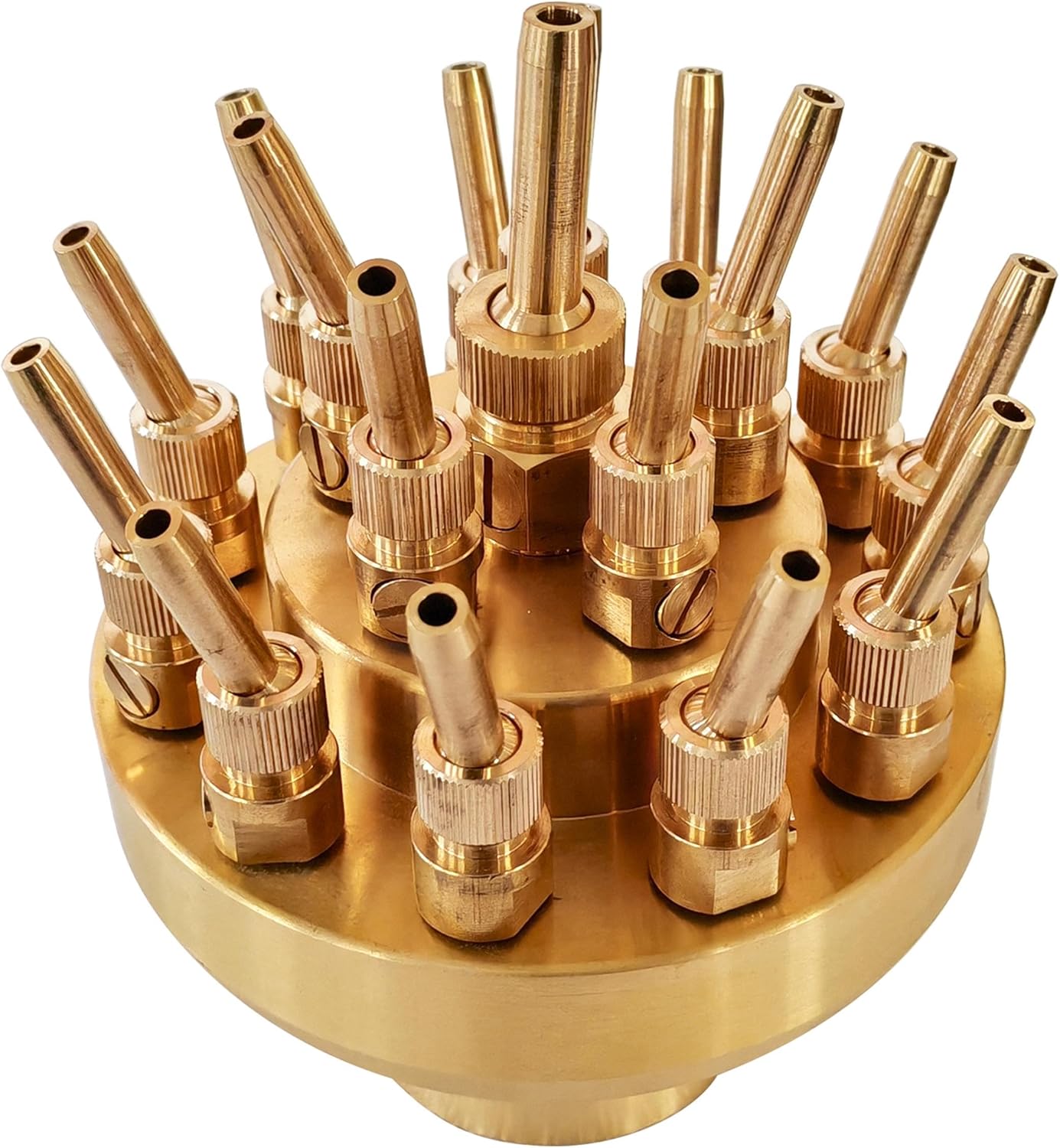 3 Layers Water Fountain Nozzle, 2in (DN50) Female Thread Inlet, 17 Sprinklers Adjustable Multi-Tube Brass Spray Head, for Garden Outdoor Pond Decorations