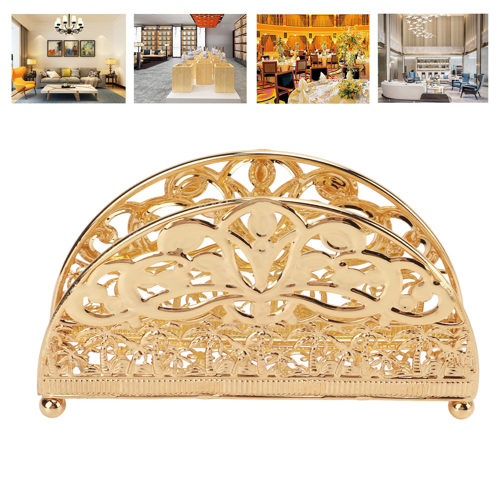 Porte-serviettes Vintage En Métal Doré Creux Pour Cuisine