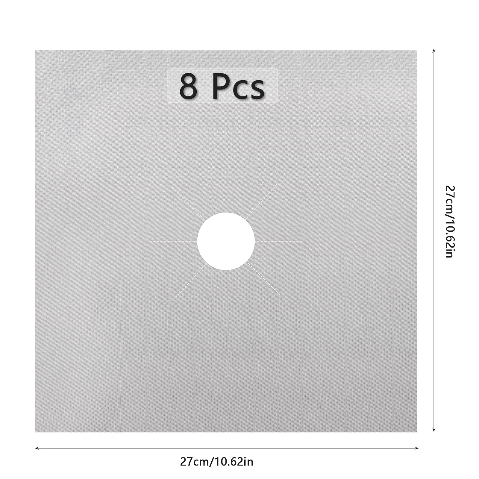 Protectores Antiadherentes de Estufa a Gas, Cubiertas para Hornillos, Reutilizables Tapetes del Rango del Quemador Para Almohadillas Limpieza, No Pegajosas y Fáciles Limpiar (27x27CM)
