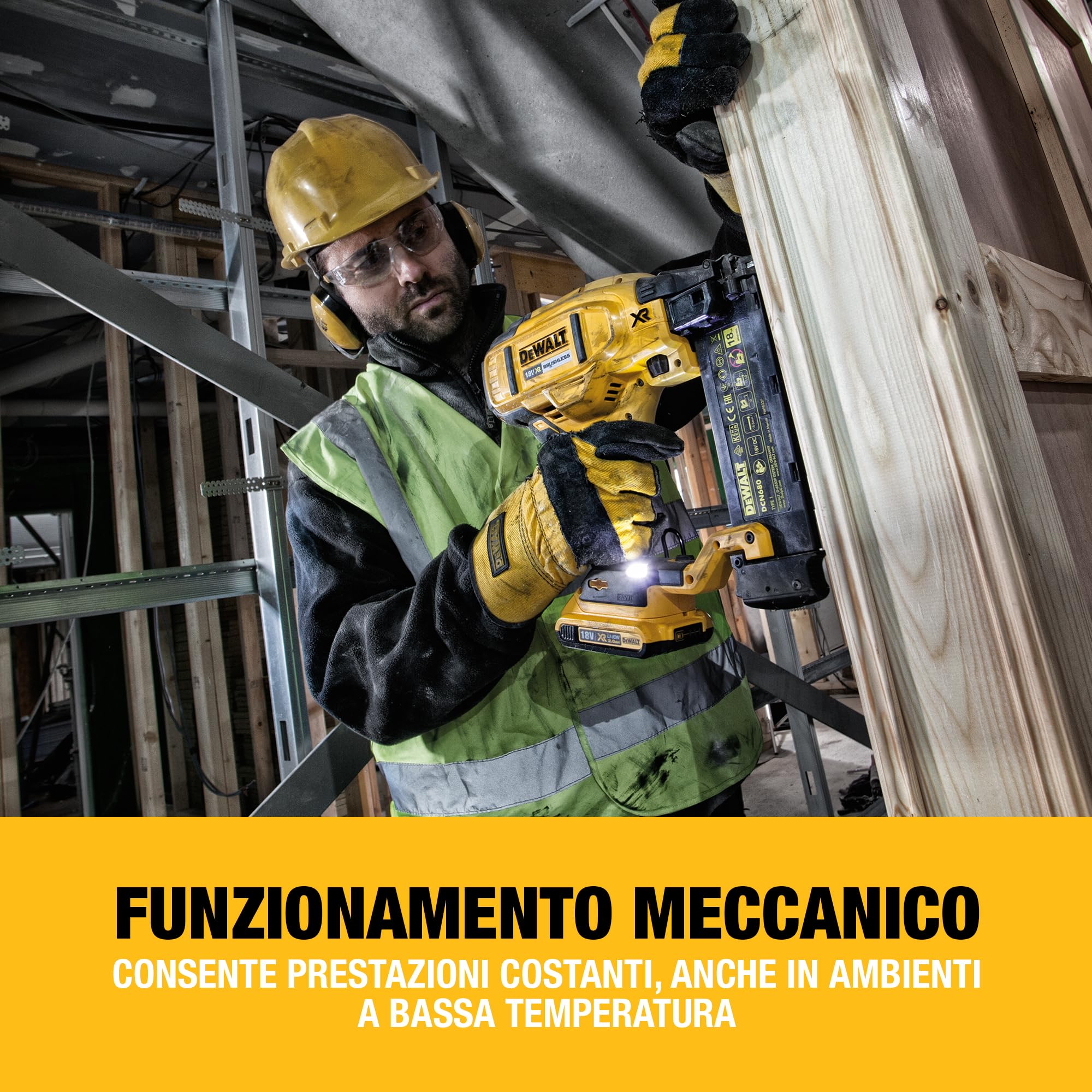 DEWALT 18V XR Chiodatrice Fissa Brushless 18 Calibro 18, Solo Utensile, DCN680N-XJ