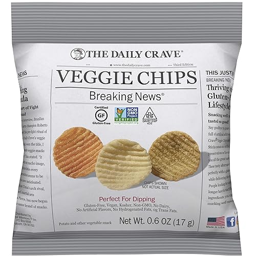 Miniatura 6 de The Daily Crave Veggie Chips Value Pack, 9 onzas (paquete de 6) Veggie Crisps, Kosher, crujientes, veganas
