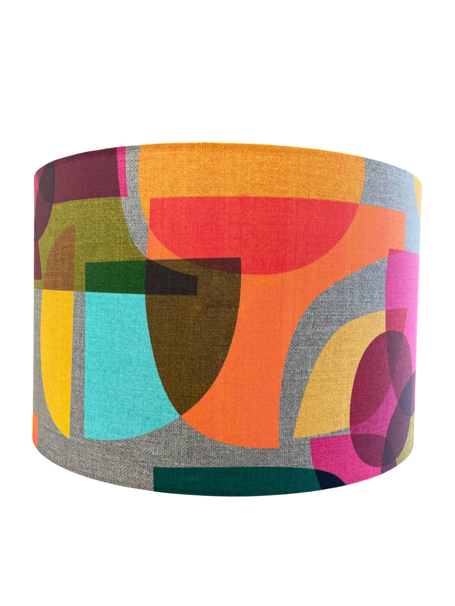 60s 70s Retro Geometric Mid Century MCM Lampshade Orange Rust West Germany (Large (40cm Diameter), Table/Floral)