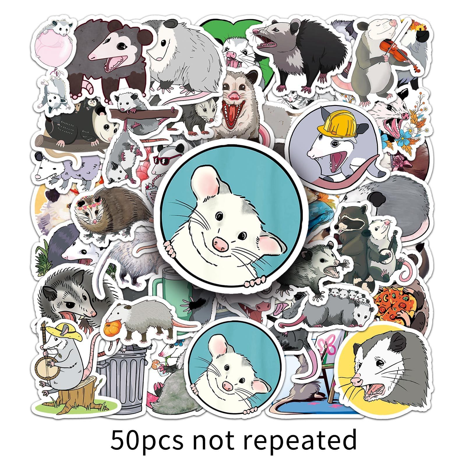 50 Pcs Possum Stickers for Helmet,Water Bottle,Computer,Car,Laptop,Skateboard,Phone,Luggage - Image 4