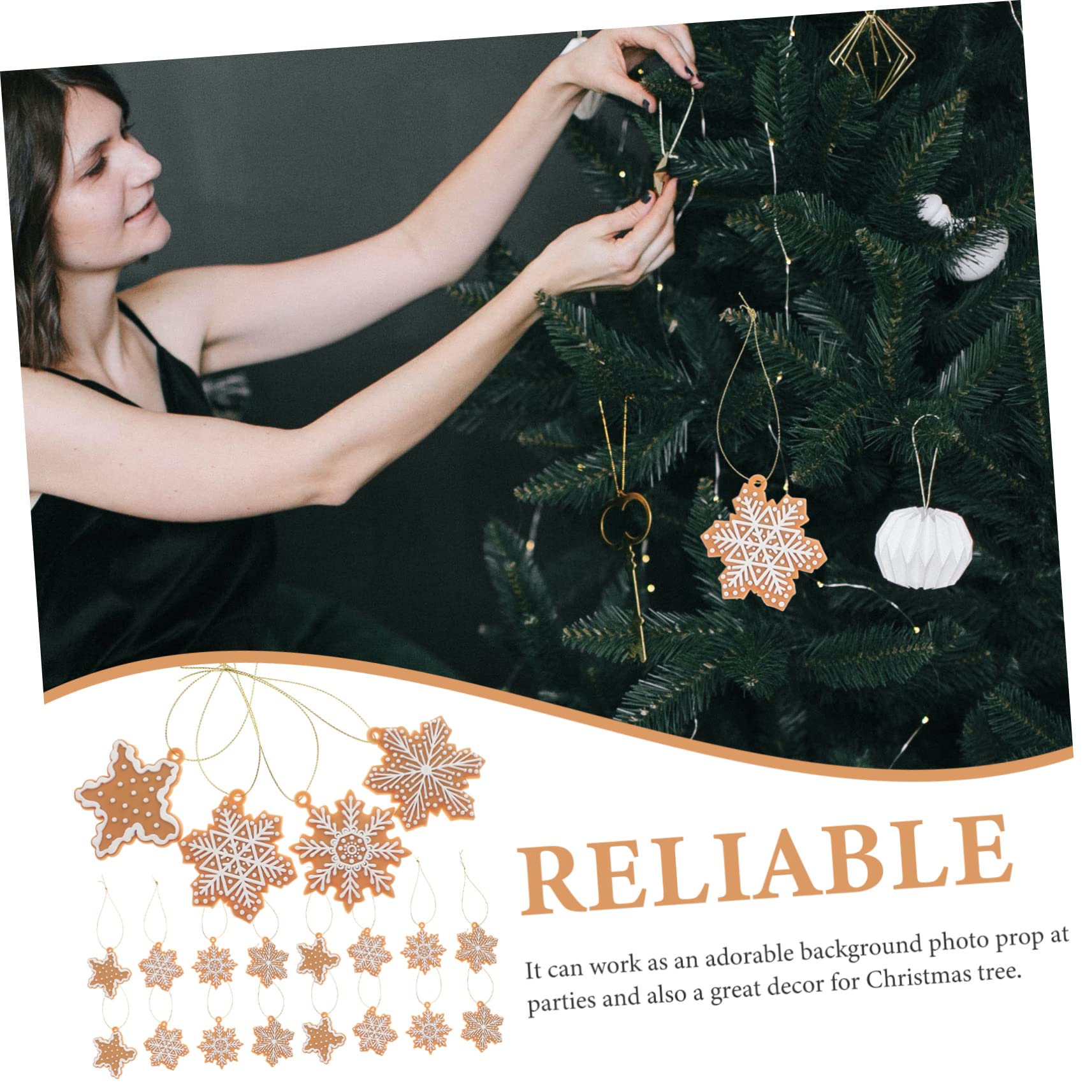 VOSAREA 4 Ensembles Pendentif Flocon De Neige Décor Suspendu De Noël Ornements d'arbre De Noël Décor De en D'épice Flocons De Neige Décoratifs Petits PVC 20 Pièces * 4