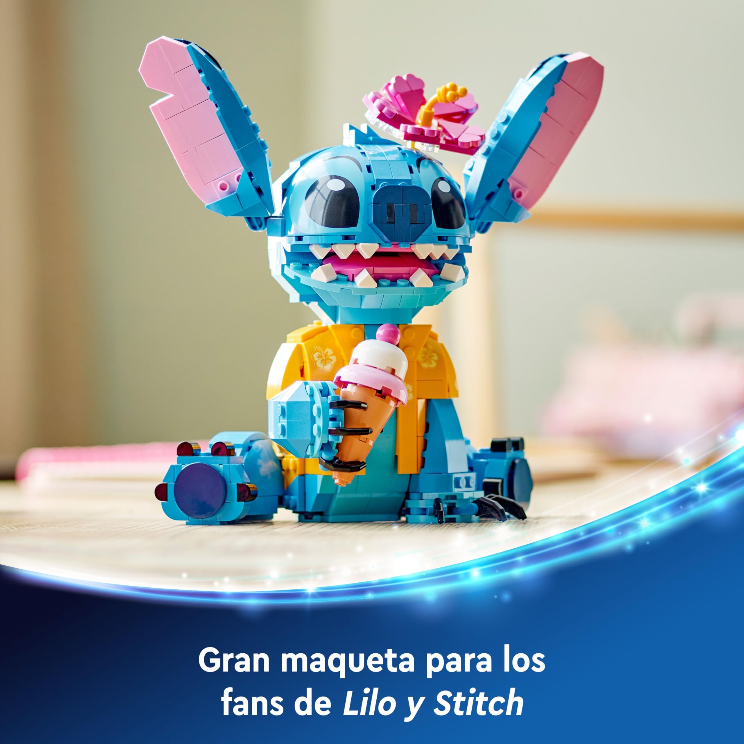 LEGO | Disney Stitch Juguete de Construcción - Figura Articulada para Jugar y Exponer con Cucurucho de Helado y Flor - Regalo para Niñas y Niños de 9+ Años Fans de la Película Lilo y Stitch 43249