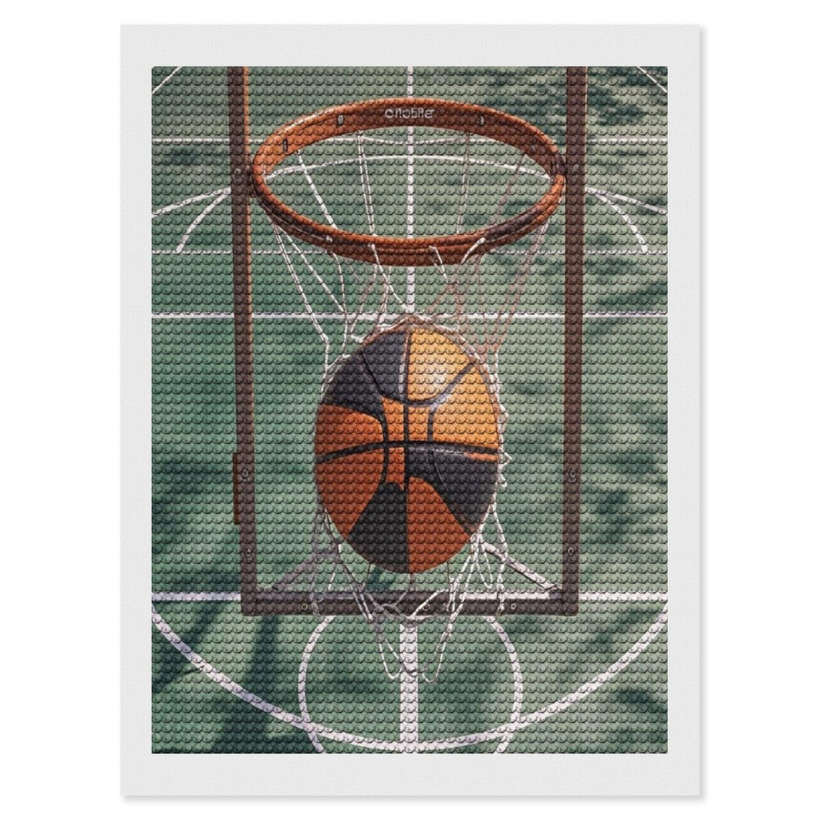 FekiLoot Basketball Diamond Painting Kits for Adults Full Round Drill Diamond Art Kits for Beginners 5D DIY Diamond Dots Paintings Diamonds Pictures Gem Art Home Wall Decor 12"x16"