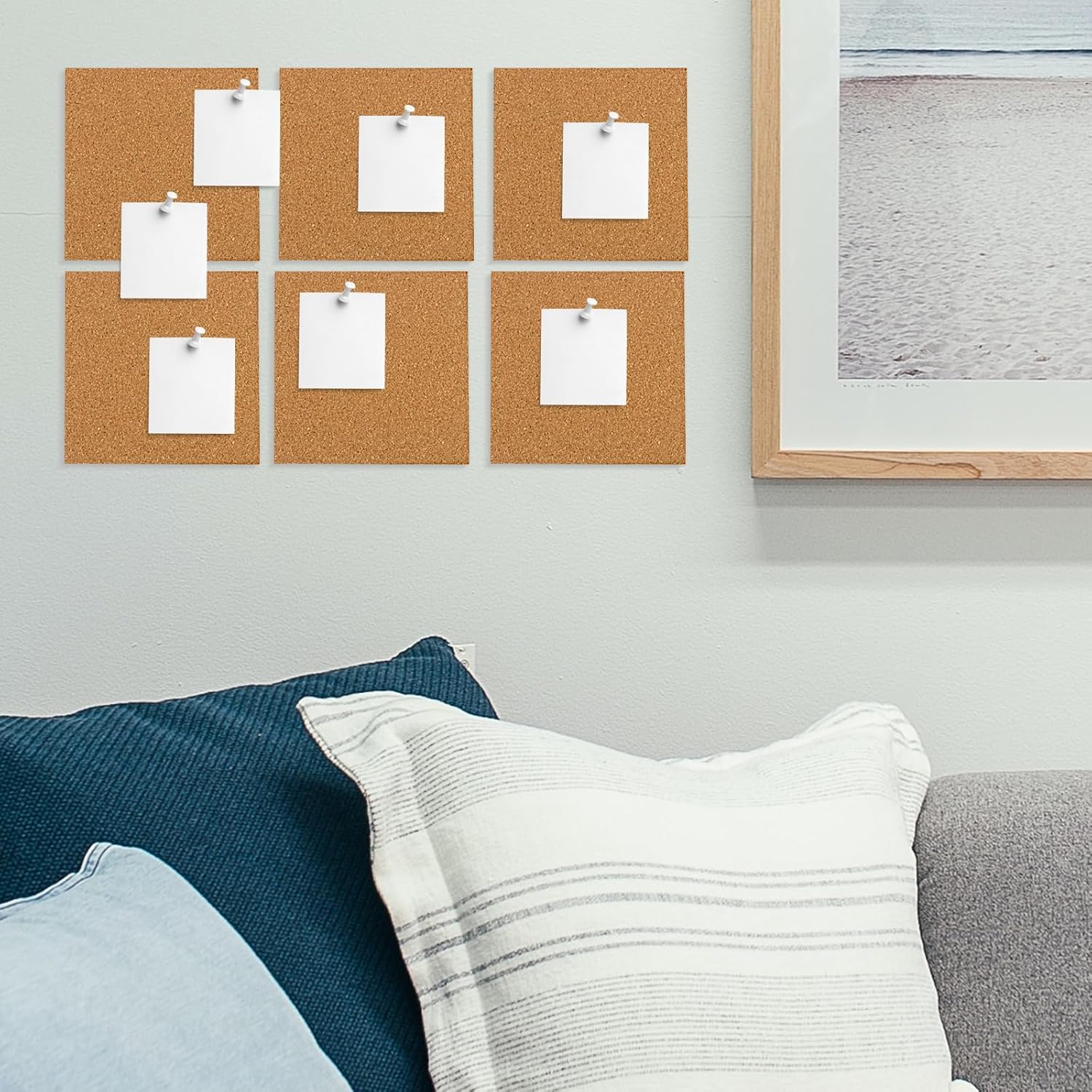 SHEUTSAN 60pcs 6 x 6 Inch Self Adhesive Cork Sheets, Square Cork Coaster Board for DIY Crafts, Tiles, Coasters - Image 7