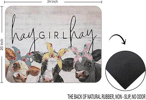 Miniatura 5 de OFlich Hay Girl - Alfombrilla de mouse cuadrada de vaca rústica de 9.5 x 7.9 pulgadas, base de goma antideslizante, para computadoras, laptop,