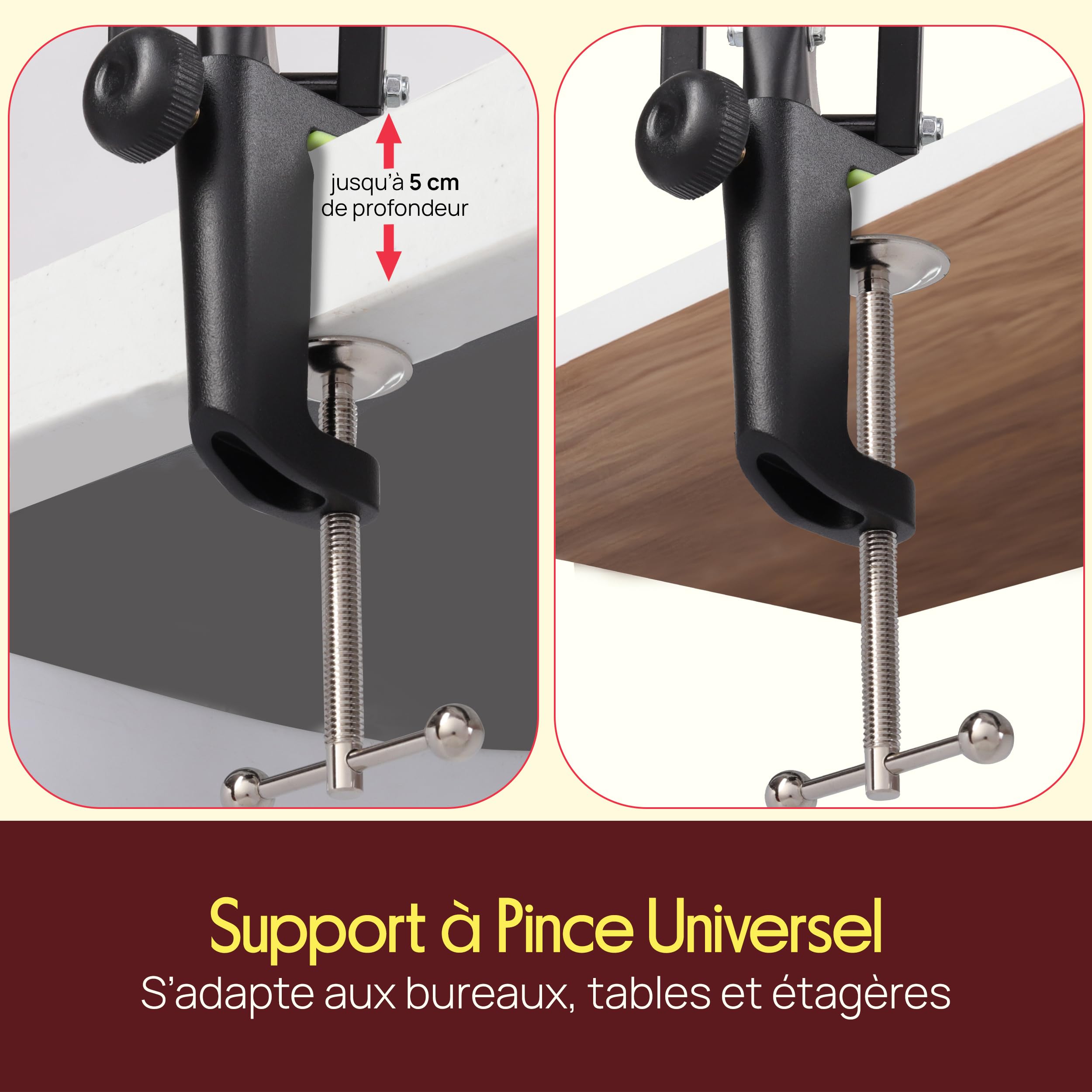 Pyle Support Microphone Boom Suspension Pro – Support Microphone à Ressort, Bras Flexion avec Shock Mount, Inclinaison et Extension Réglables, Parfait pour Podcasts, Streaming, DJ, Extensible
