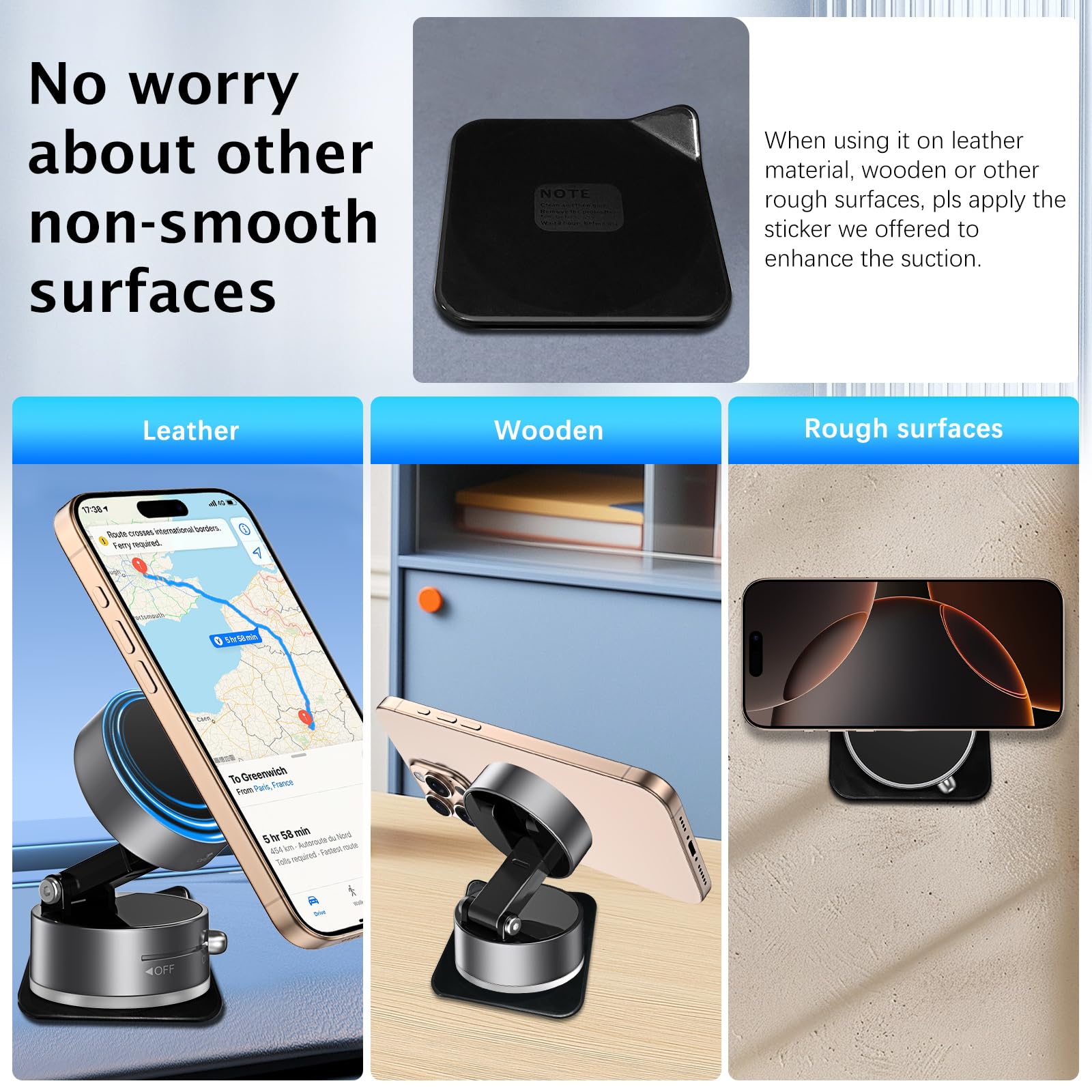 Universal Magnetic Phone Holder Stand 360 Strong Magnet Car Mobile Phone Mount E - Foto 8