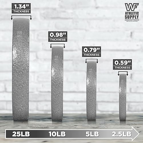 Miniatura 7 de WF Athletic Supply Juego de mancuernas ajustables con mango de barra recta o rizado EZ roscado cromado de 1 pulgada, entrenamiento de fuerza para