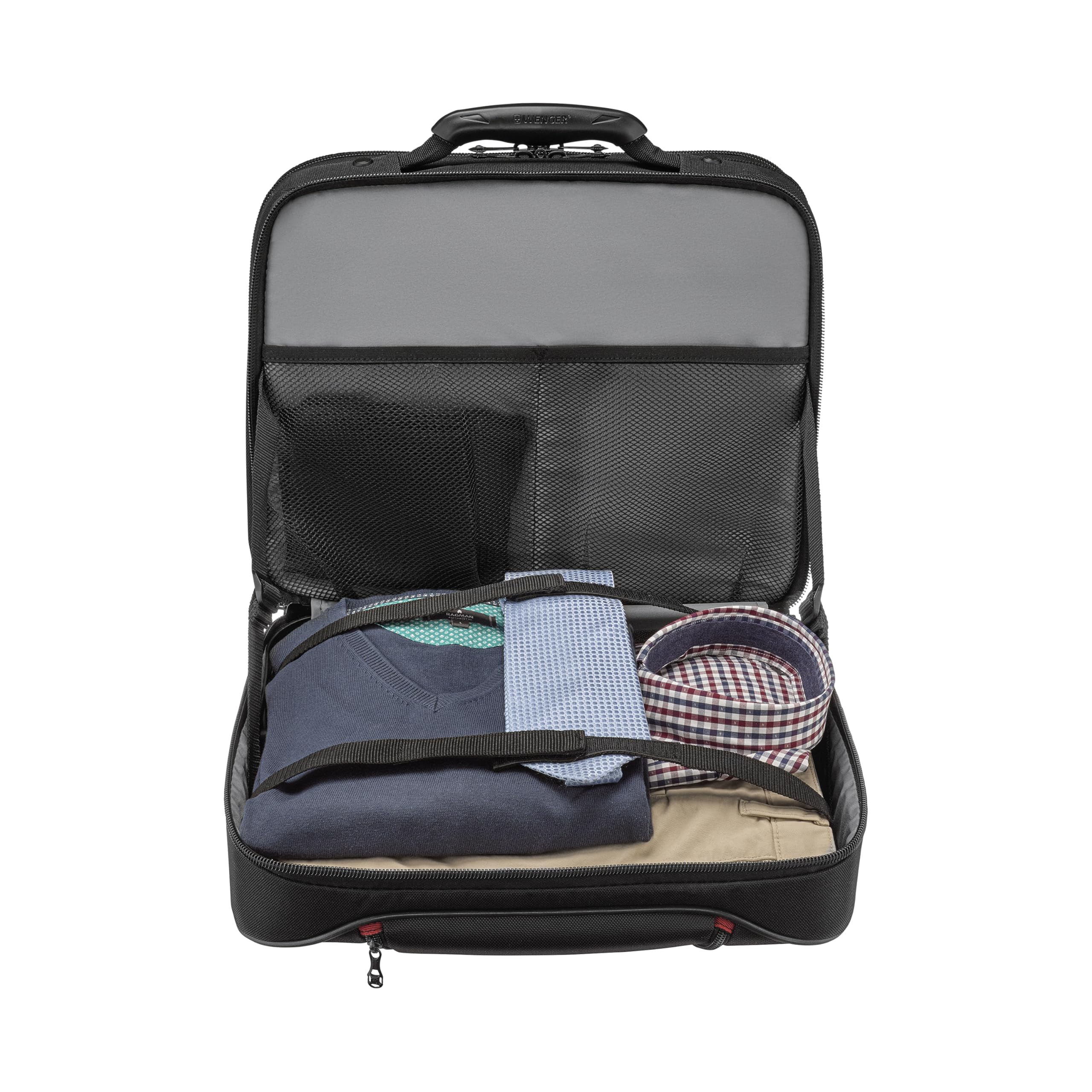 WENGER Trolley Porta PC Patriot, Notebook fino a 17”, Tablet fino a 10’’, Cartella con Ruote, Organizer, 38 l, Uomo Donna, Ufficio Viaggi di Lavoro, Nero, Sostenibile, 612259