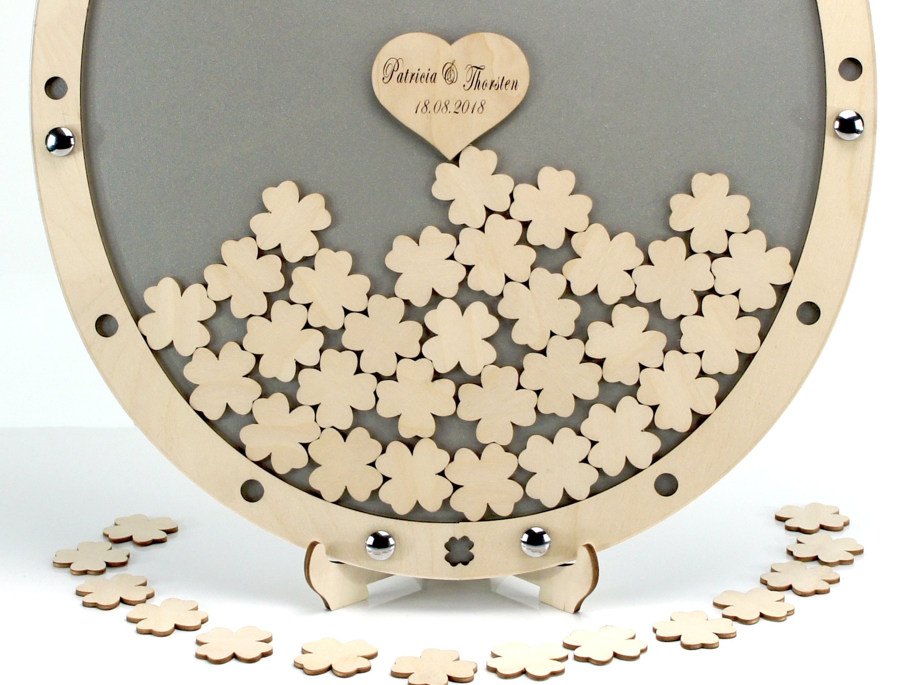 Hochzeit Gästebuch Alternative Hufeisen Holz – Personalisierbar - Wunschgravur