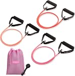 Peach Bands Resistance Tube Bands Set - Long Exercise Bands with Handles, Door Anchor and E-Book Workout Guide