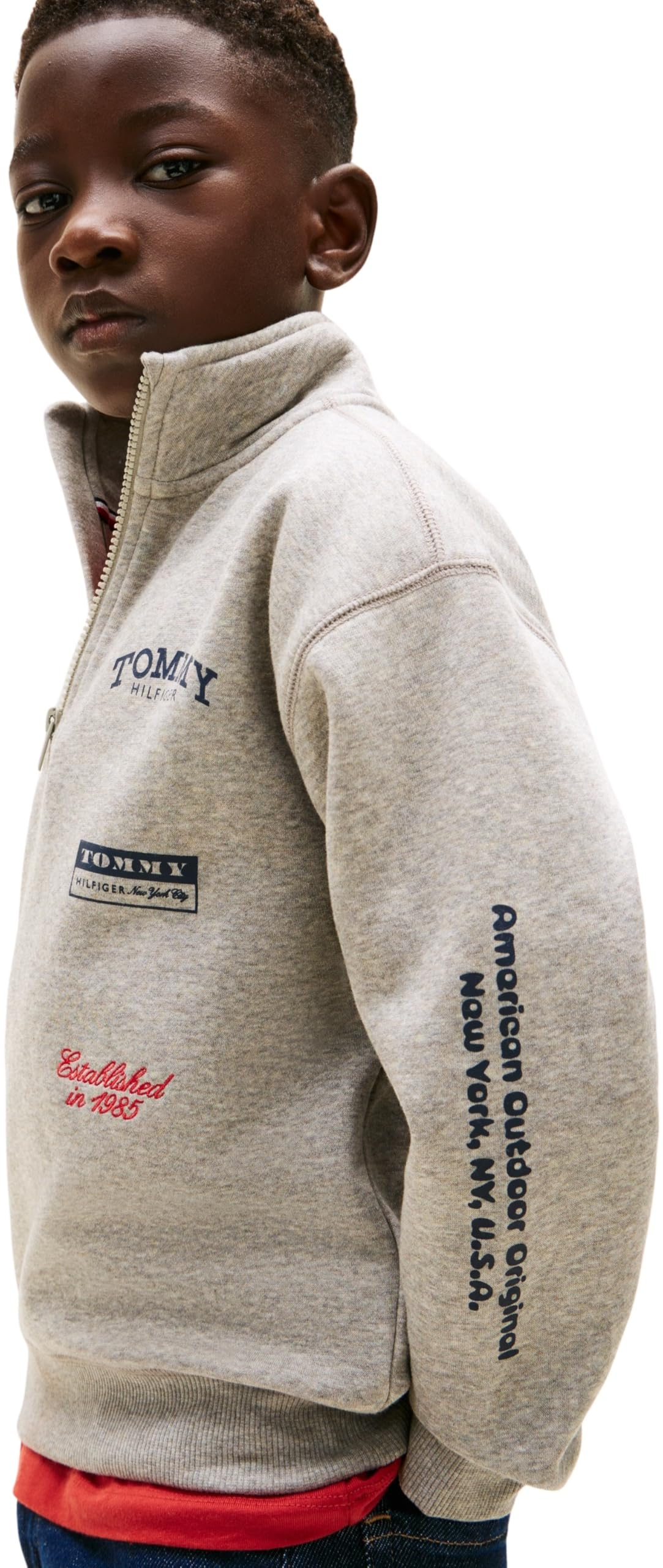 Tommy Hilfiger Multi Print Half Zip Sweatshirt Kb0kb10336 Sudadera con Cremallera Niños